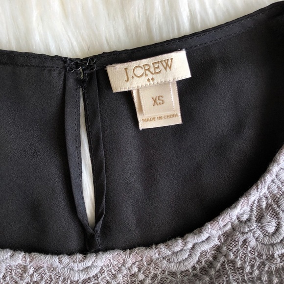 J.Crew Factory Grey lace Short Sleeve Tee - Picture 5 of 7